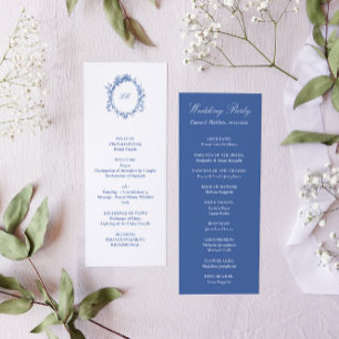 Victorian French Blue Toile Wedding Program