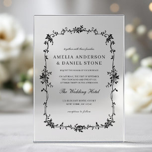 Victorian French Classic Vintage Wedding Acrylic Invitations