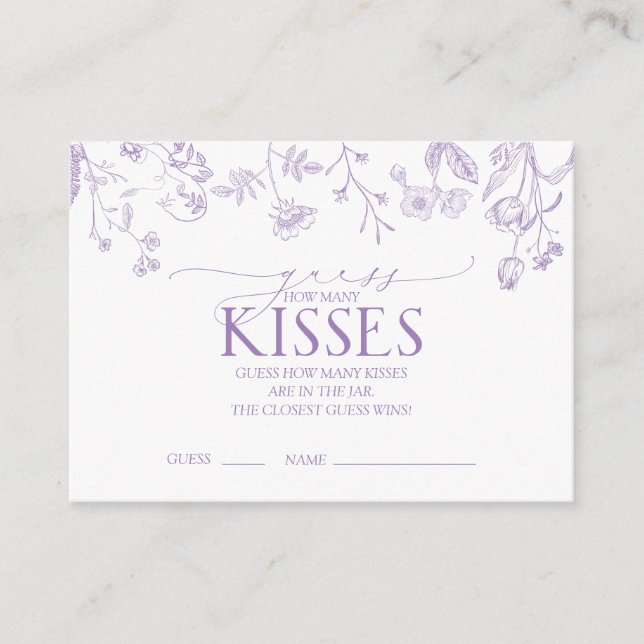 Victorian French Lilac Lavender Floral Shower Game Enclosure Card (Front)