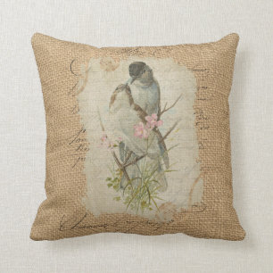 Victorian French Love Birds Love Song Cushion