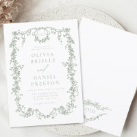 Victorian French Sage Green Wedding Monogram