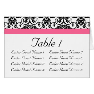 Victorian Fuchsia Pink and White Damask