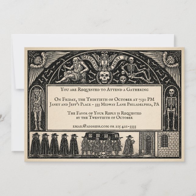 Victorian Funeral-Style Invitation (Front)