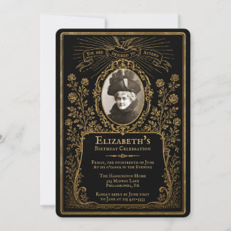 Victorian Funeral-Style Photo Invitation