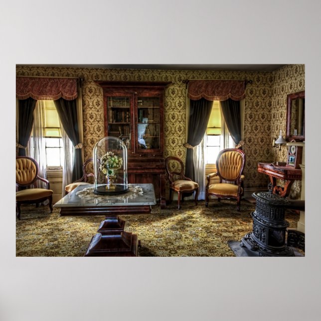 Victorian Furnished Living Room   Poster (Front)
