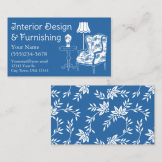 Victorian Furniture blue Interior Design Business Card