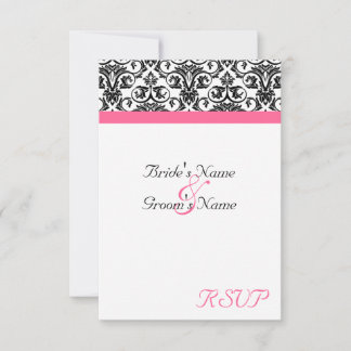 Victorian Fuschia Wedding Matching Small RSVP Card