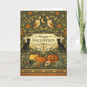 Victorian Garden Vintage Halloween Card
