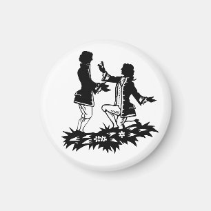 Victorian Gay Man proposing to Lover silhouette Magnet