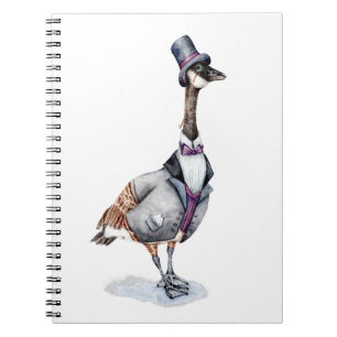 Victorian Gentleman Goose in a Top Hat Notebook