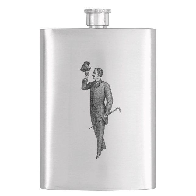 Victorian Gentleman Selfie Hip Flask (Front)