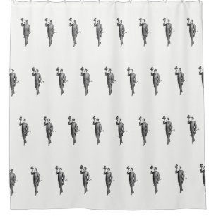 Victorian Gentleman Selfie Pattern Shower Curtain