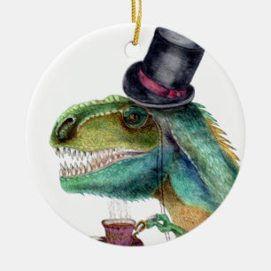 Victorian Gentleman Tyrannosaurus Rex Ceramic Ornament