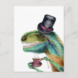 Victorian Gentleman Tyrannosaurus Rex Postcard
