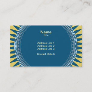 VIctorian Geometric Pattern - Blue and Yellow Business Card