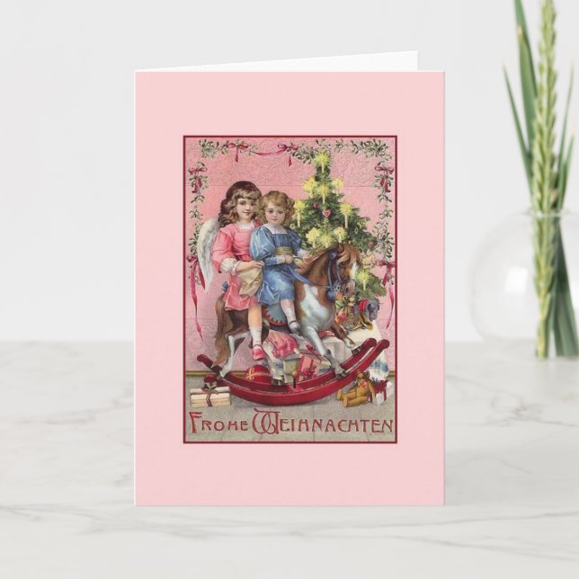 Victorian German Frohe Weihnachten Christmas Card (Front)