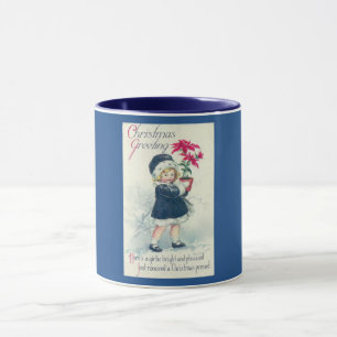 Victorian Girl Holiday Vintage Christmas Mug