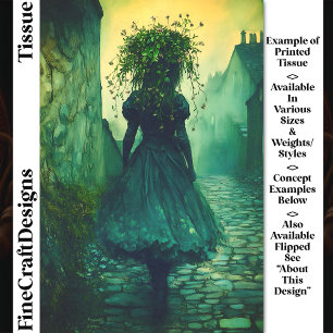 Victorian Girl In Green Dress DG7LF Decoupage Tissue Paper