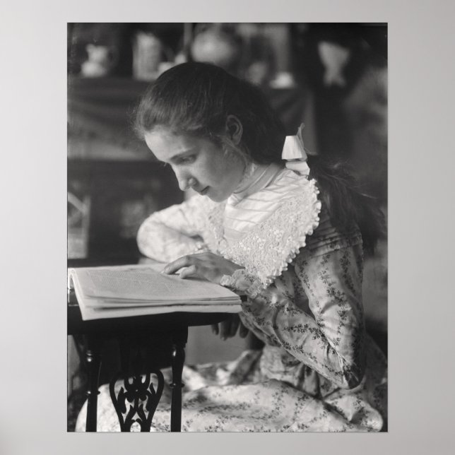 Victorian Girl Reading Poster (Front)