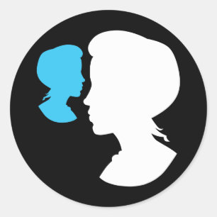 Victorian Girl Silhouette Cameo Classic Round Sticker