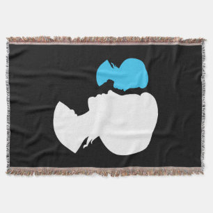 Victorian Girl Silhouette Cameo Throw Blanket