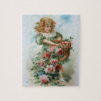 Victorian Girl With Roses Puzzle