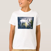 victorian girl with white horse