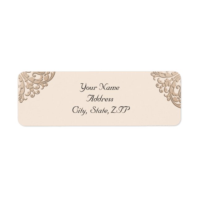 Victorian Gold Filigree Return Address Label (Front)
