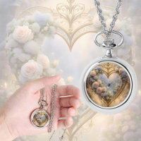 Victorian golden heart with roses, vintage