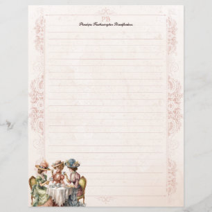 Victorian Gossip Girls Monogram Lined Stationery