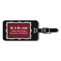 Victorian Goth Luggage Tags in Black and Red