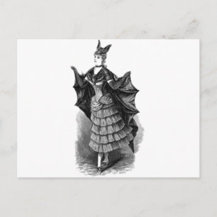 Victorian/Gothic Batgirl/Bat Costume Postcard
