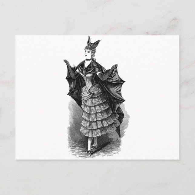 Victorian/Gothic Batgirl/Bat Costume Postcard (Front)