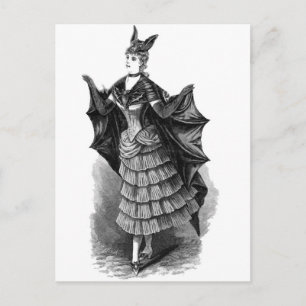 Victorian/Gothic Batgirl/Bat Costume Postcard