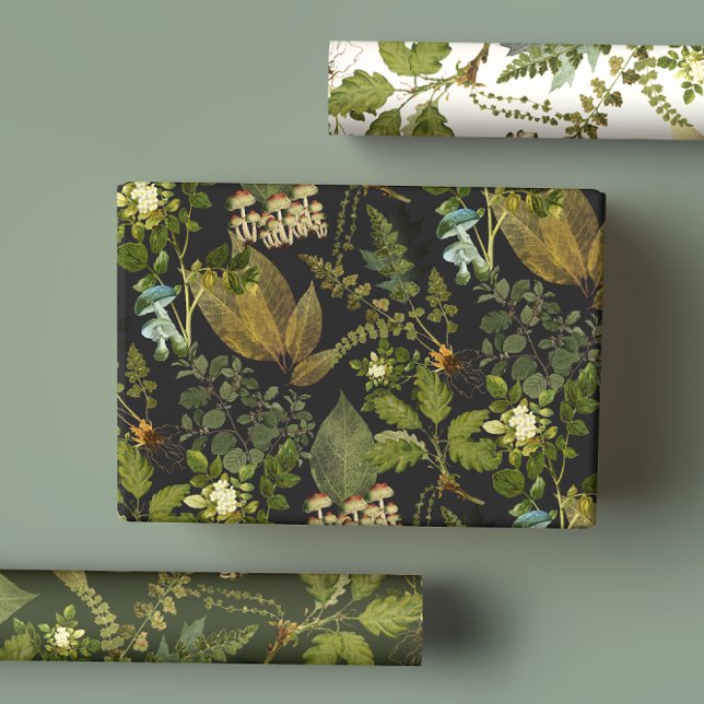 Victorian Gothic Botanicals Forest Glam  Wrapping Paper Sheet (Creator Uploaded)