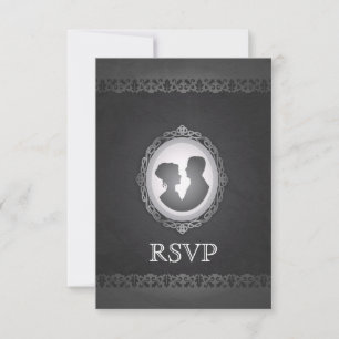 Victorian Gothic Cameo Wedding RSVP Card
