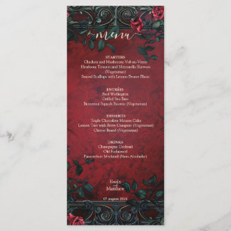 Victorian Gothic Elegance Wedding Menu