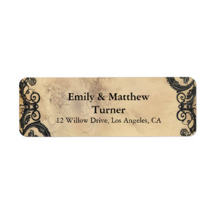Victorian Gothic Elegance Wedding Return Address Label