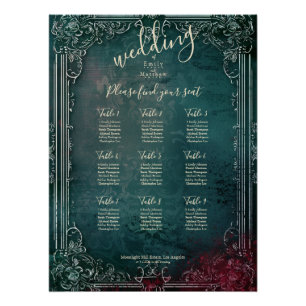 Victorian Gothic Elegance Wedding Seating Chart