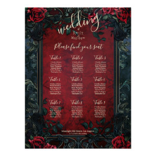Victorian Gothic Elegance Wedding Seating Chart
