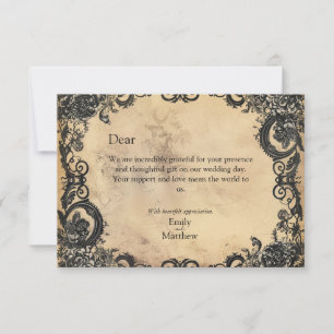 Victorian Gothic Elegance Wedding Thank You Card