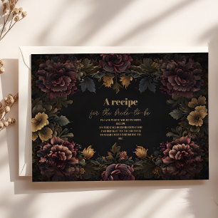 Victorian Gothic Floral Frame Bridal Shower Enclosure Card
