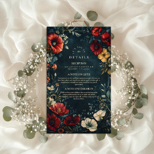Victorian Gothic Floral Wedding Enclosure Card
