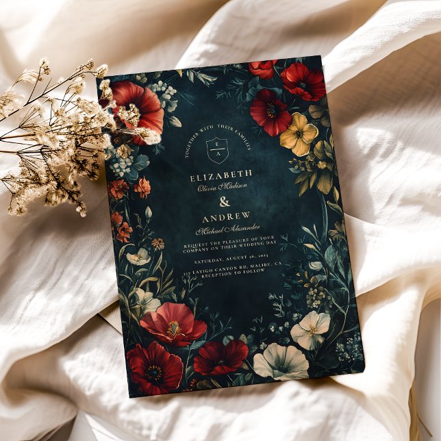 Victorian Gothic Floral Wedding Invitation (Creator Uploaded)