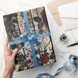 Victorian Gothic Garden Pattern Wrapping Paper