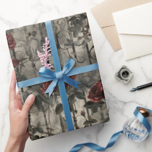 Victorian Gothic Garden Pattern Wrapping Paper
