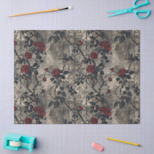 Victorian Gothic Garden Roses Pattern Tissue Paper