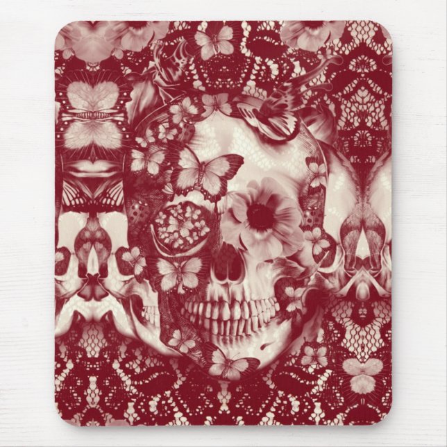 Victorian gothic lace skull mouse pad (Front)
