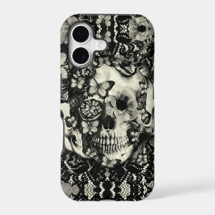 Victorian gothic lace skull pattern