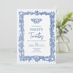 Victorian Gothic Moth RIP Twenties 30th Birthday Invitation